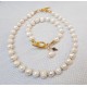 komplet bizuterii z bialej perly unikatart